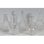 FIVE 18TH CENTURY AND 19TH CENTURY GEORGIAN DECANTERS