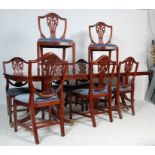 REGENCY STYLE MAHOGANY DINING TABLE AND CHAIRS