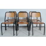 SET OF SIX RETRO VINTAGE BLACK TUBULAR CHAIRS