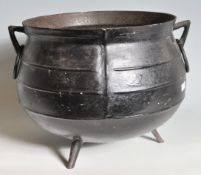 VINTAGE 20TH CENTURY EBONISED CAST IRON POT