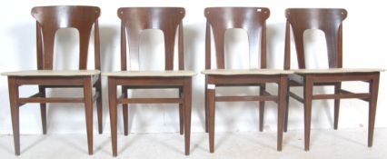 SET OF FOUR VNTAGE RETRO STAINED TEAK DINING CHAIRS