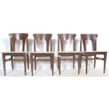 SET OF FOUR VNTAGE RETRO STAINED TEAK DINING CHAIRS