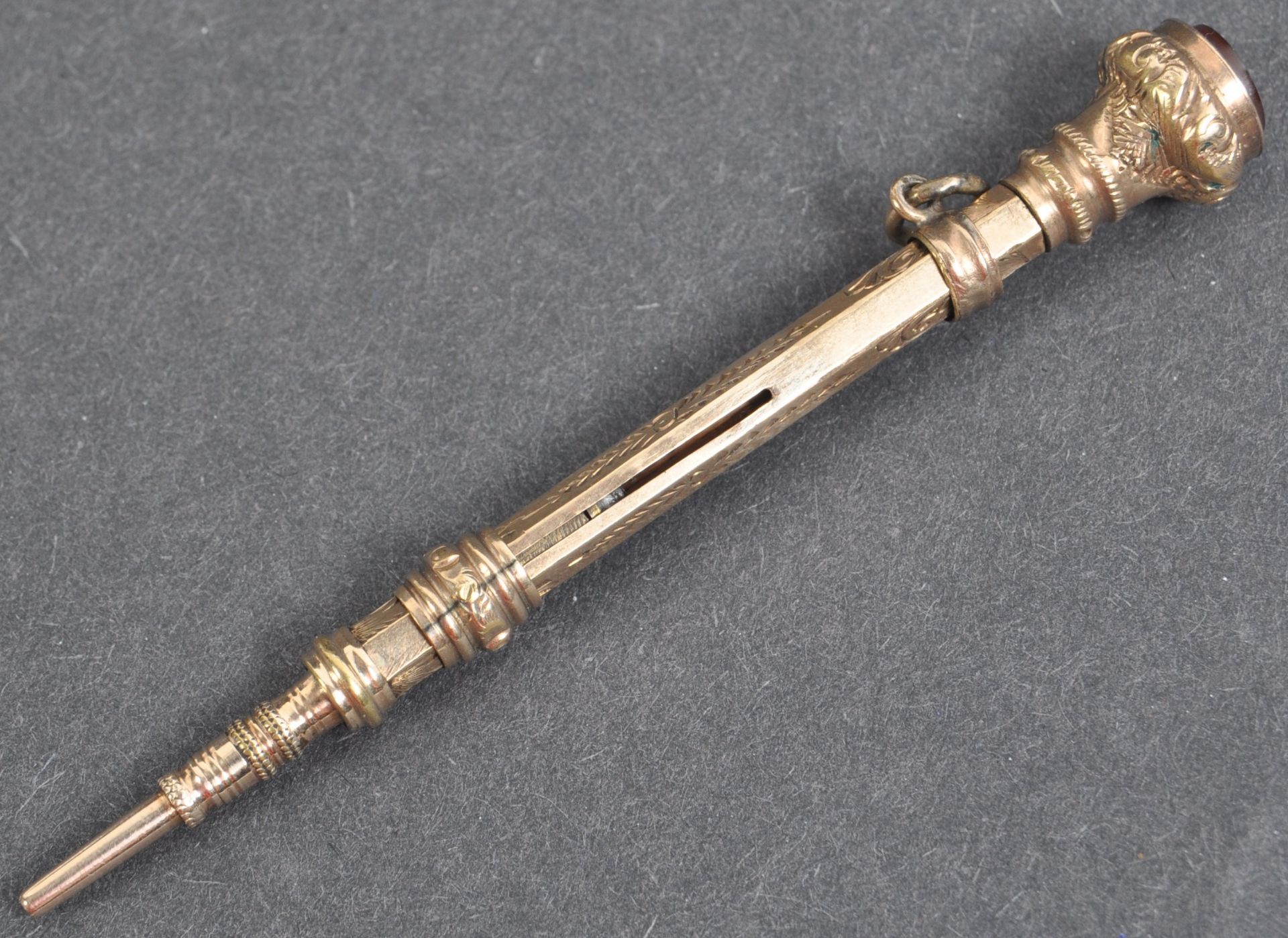 VICTORIAN 9CT GOLD MECHANICAL PENCIL - Image 3 of 5