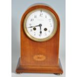 RUSSELLS LTD MAHOGANY INLAID MANTEL CLOCK