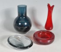 FOUR PIECES OF WHITEFRIARS ART GLASS