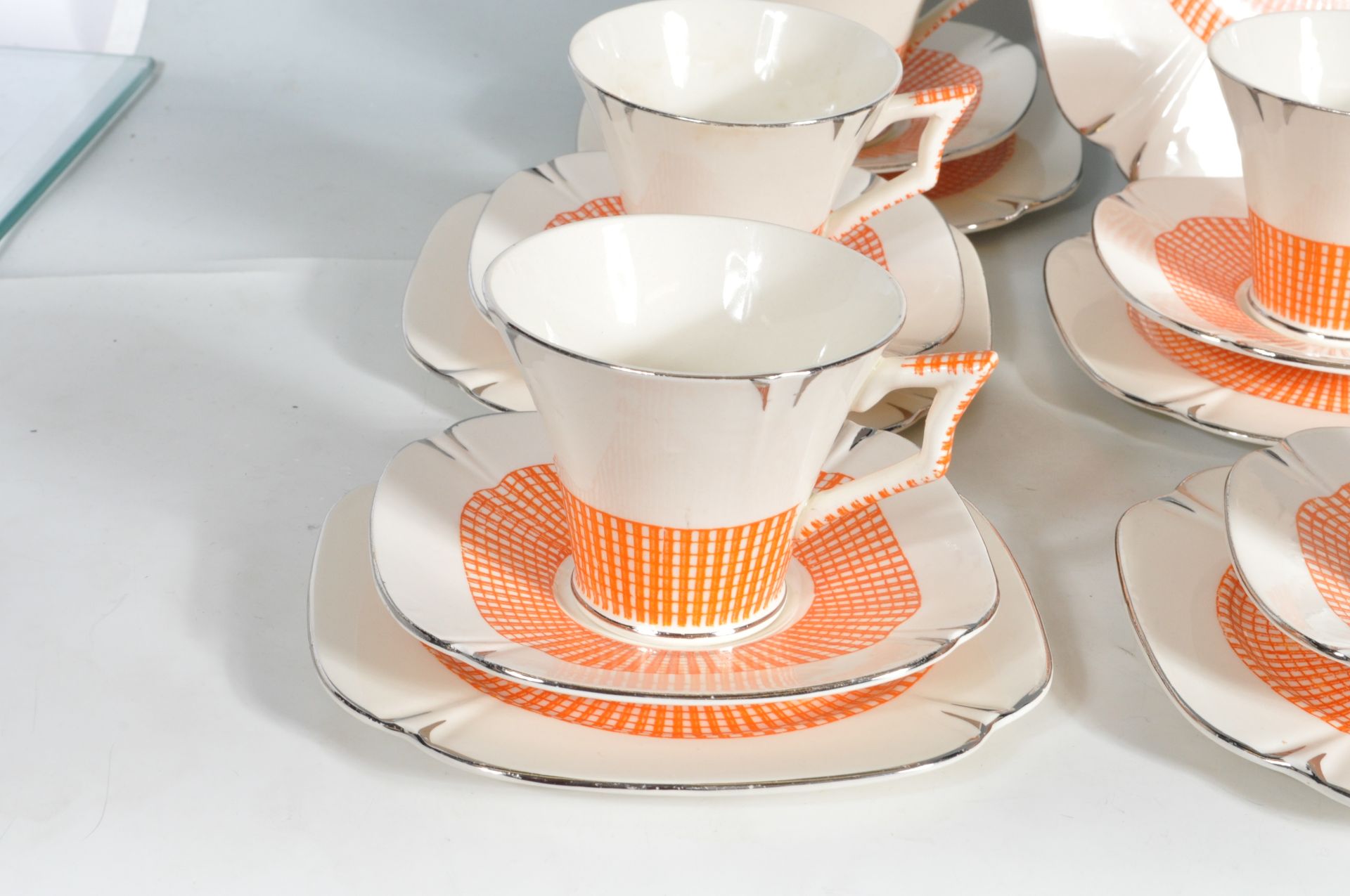 ART DECO STYLE 12 PERSONS TEA SET BY TAMS WARE “ GLENGARRY “ - Image 2 of 7