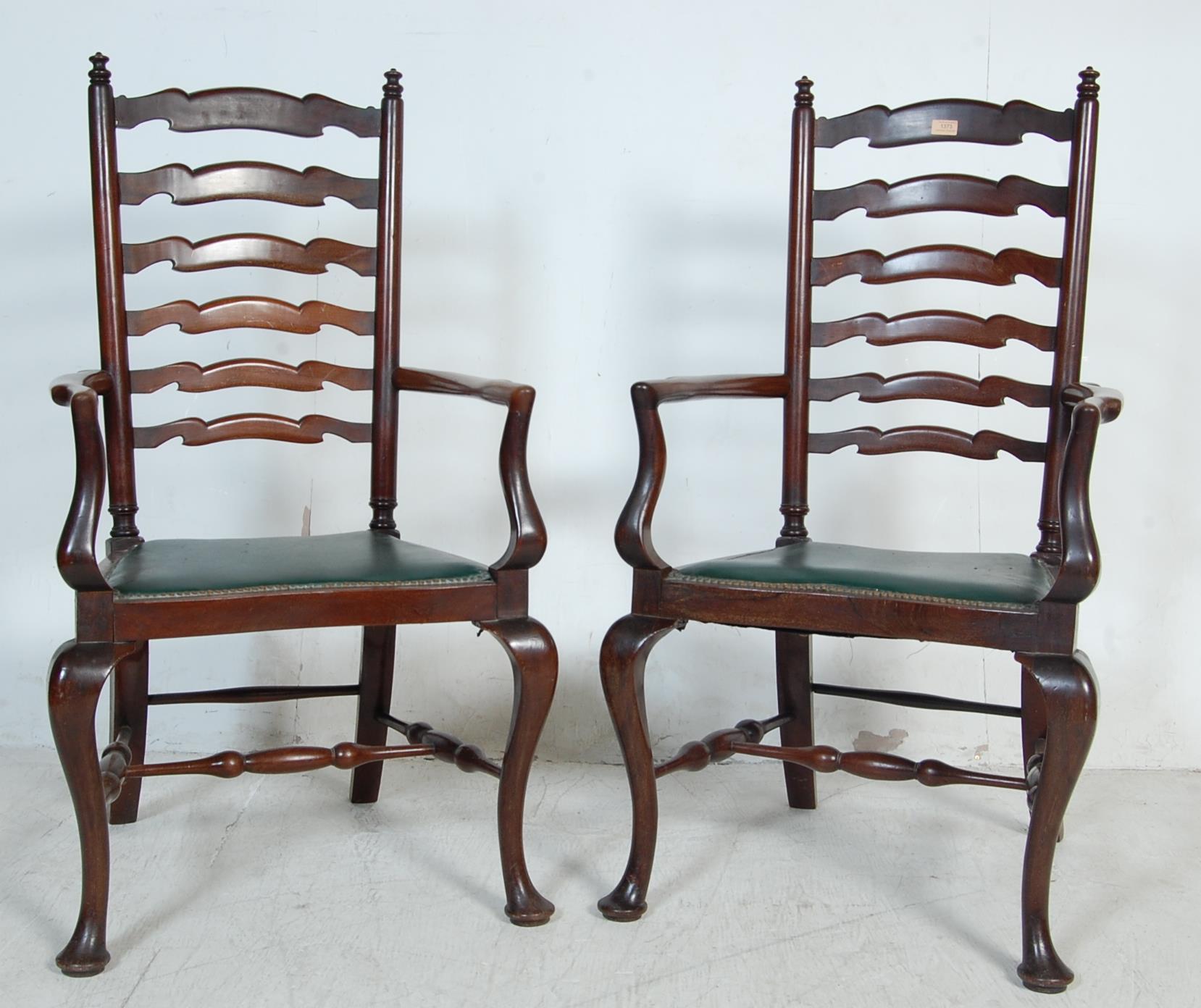 TWO MAHOGANY GEORGIAN III STYLE DINING CHAIRS