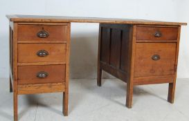 MID 20TH CENTURY AIR MILITARY TYPE OAK OFFICE DESK