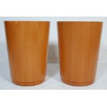 PAIR OF CONTEMPORARY TEAKWOOD TABLES
