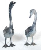 PAIR OF 20TH CENTURY GARDEN STATUE - GEESE