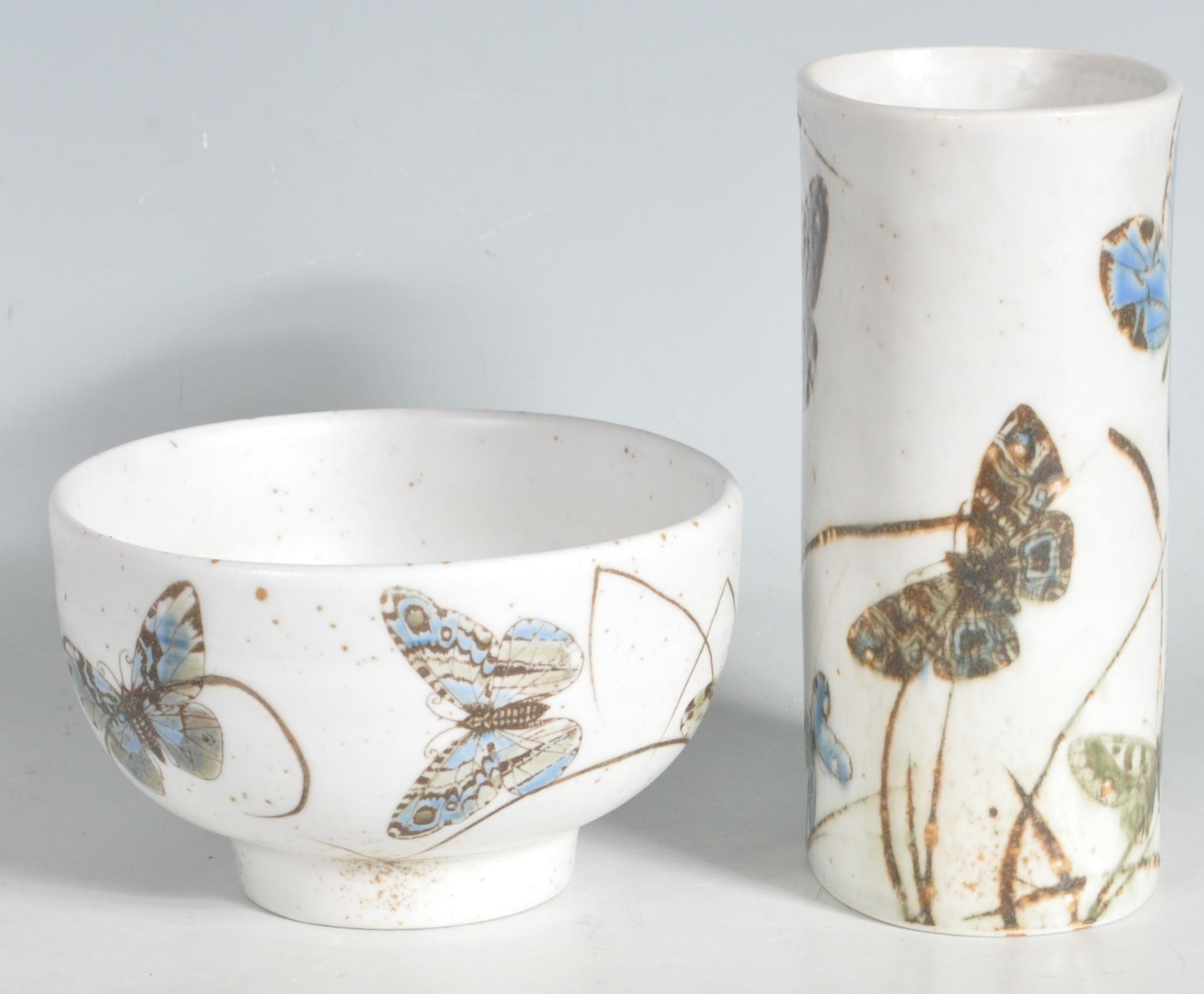 ROYAL COPENHAGEN BUTTERFLY LIMITED EDITION BOWL AND VASE - Image 3 of 7