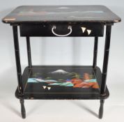 20TH CENTURY CHINESE ORIGINAL BLACK LACQUER SIDE TABLE