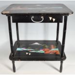 20TH CENTURY CHINESE ORIGINAL BLACK LACQUER SIDE TABLE