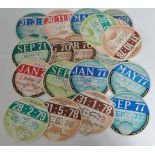 COLLECTION OF ROAD TAX DISKS RANGING FROM1960’S TO 1980’S