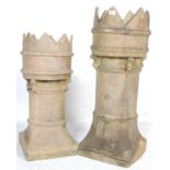 GRADUATING PAIR OF VICTORIAN STONE CHIMNEY POTS