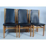 SET OF SIX OAK FRAME DINING CHAIRS BY WHITE AND NEWTON