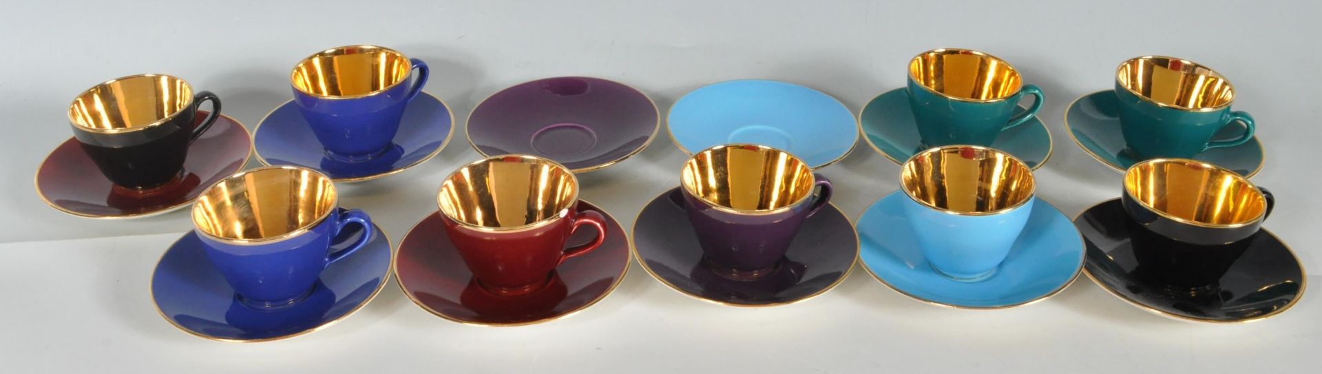 EIGHT PIECE VINTAGE RETRO DANISH COPENHAGEN CONFETTI COFFEE SET / TEA SET