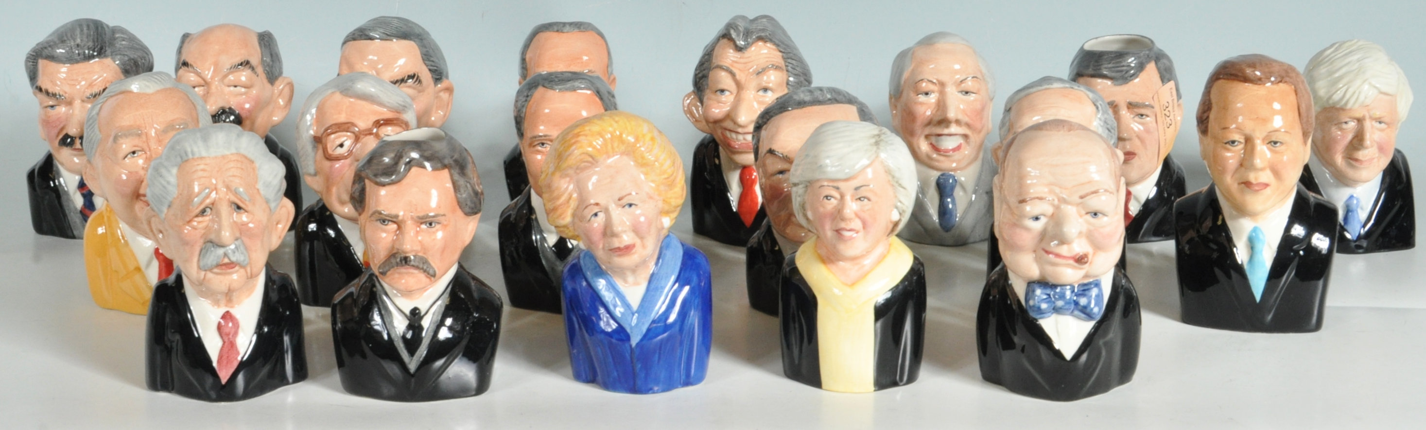 BRITISH PRIME MINISTERS CHARACTER JUGS BY MANOR COLLECTABLES.