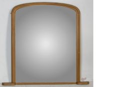 ANTIQUE VICTORIAN 19TH CENTURY ARCHTOP OVERMANTEL MIRROR