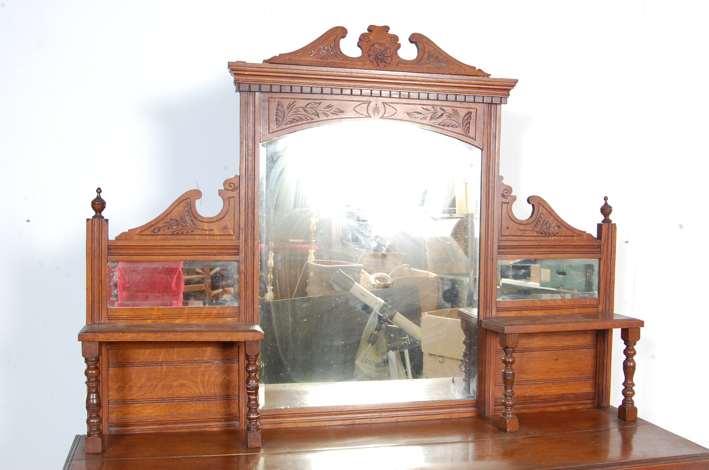 VICTORIAN OAK MIRROR BACK SIDEBOARD - CHIFFONIER - Image 2 of 8