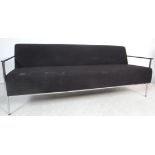 CONTEMPORARY CHROME AND FABRIC SOFA / SETTEE