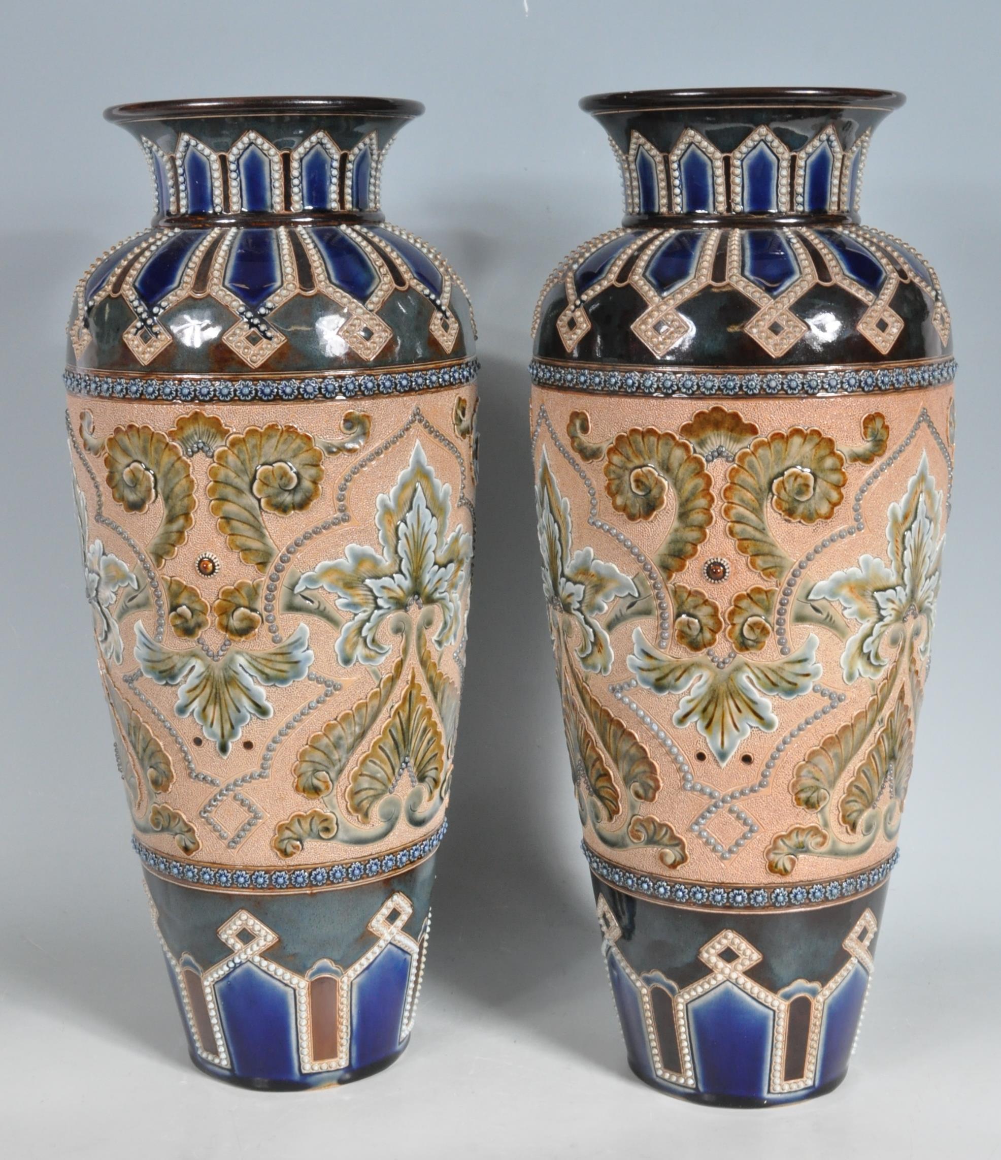 TWO 1930’S ROYAL DOULTON LAMBETH VASES ELIZA SIMMANCE ART NOUVEAU - Image 5 of 9