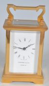 GARRARD & CO BRASS AND GLASS CARRIAGE CLOCK