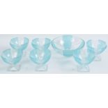 ART DECO PRESSED GLASS SUNDAE BOWLS