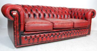 20TH CENTURY OXBLOOD THREE SETS SOFA SETTEE