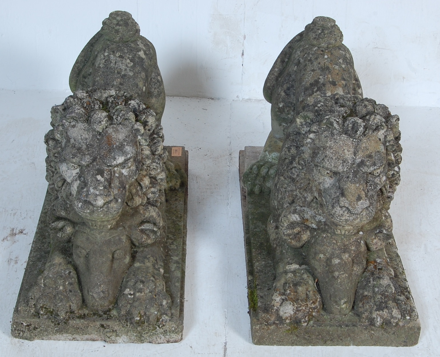 19TH CENTURY VICTORIAN STONE LIONS - Image 2 of 9
