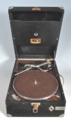 VINTAGE 20TH CENTURY HIS MASTERS VOICE PORTABLE GRAMPOPHONE