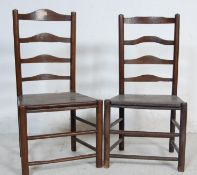 TWO 18TH CENTURY NORTH COUNTRY ELM AND OAK GEORGIAN CHAIRS