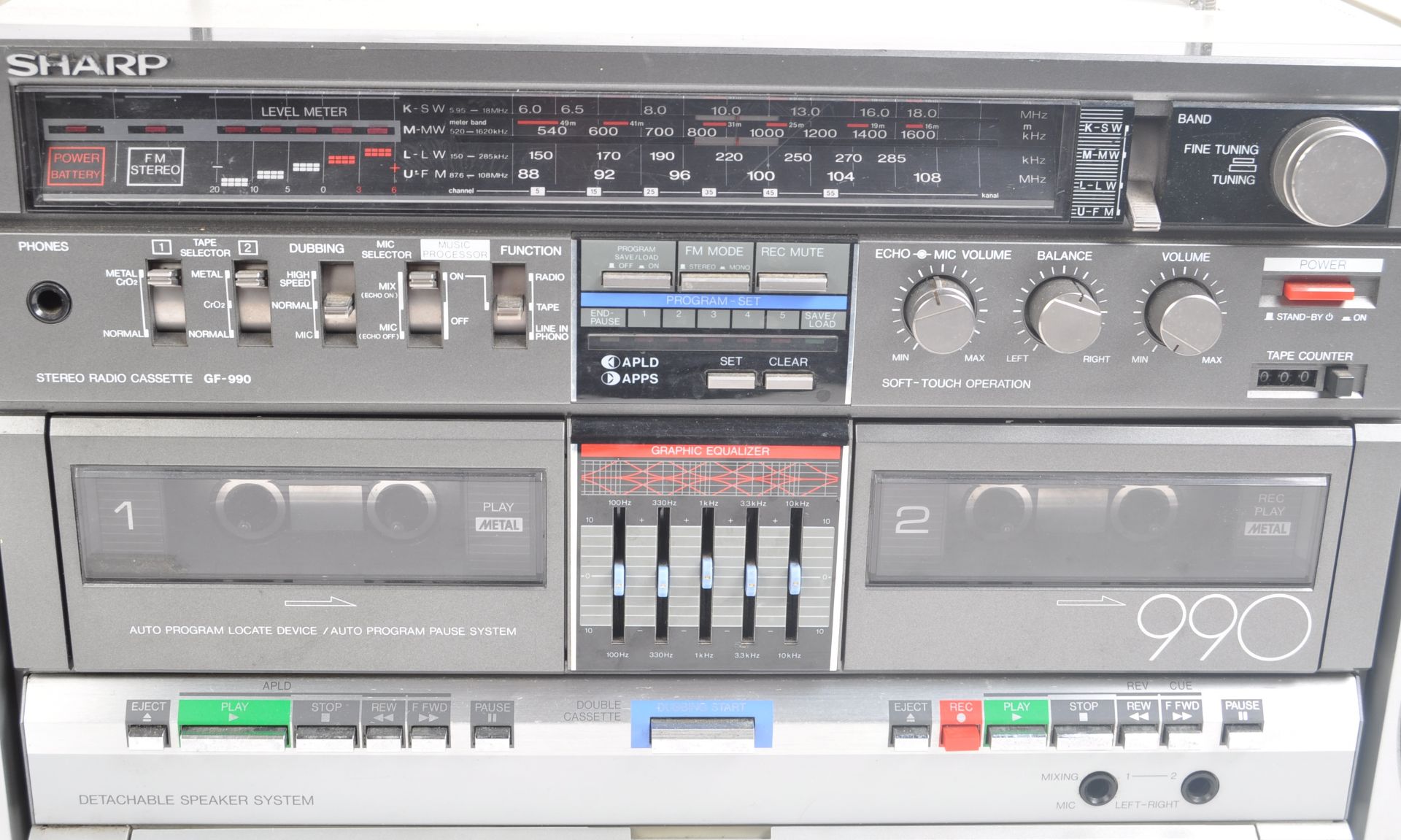 ORIGINAL 1980S SHARP GF-990G GHETTOBLASTER / BOOMBOX RADIO - Bild 3 aus 9