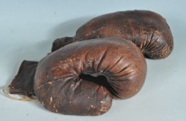 PAIR OF 1930’S BROWN LEATHER BOXING GLOVES