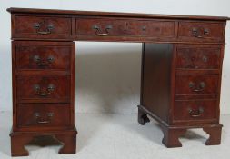 VICTORIAN REVIVAL ANTIQUE STYLE PEDESTAL DESK