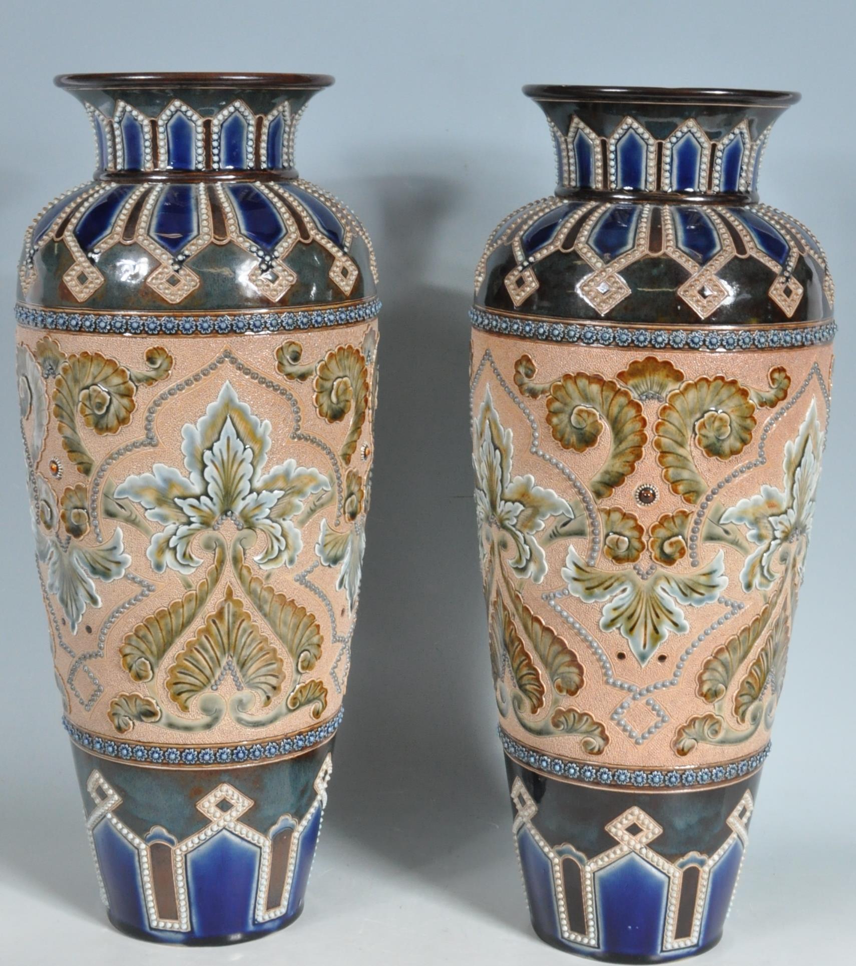 TWO 1930’S ROYAL DOULTON LAMBETH VASES ELIZA SIMMANCE ART NOUVEAU