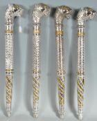 COLLECTION OF FOUR VINTAGE 20TH CENTURY TRIBAL STAFFS