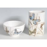 ROYAL COPENHAGEN BUTTERFLY LIMITED EDITION BOWL AND VASE