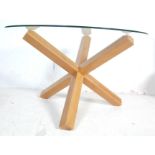 CONTEMPORARY GLASS AND WOOD DINING TABLE