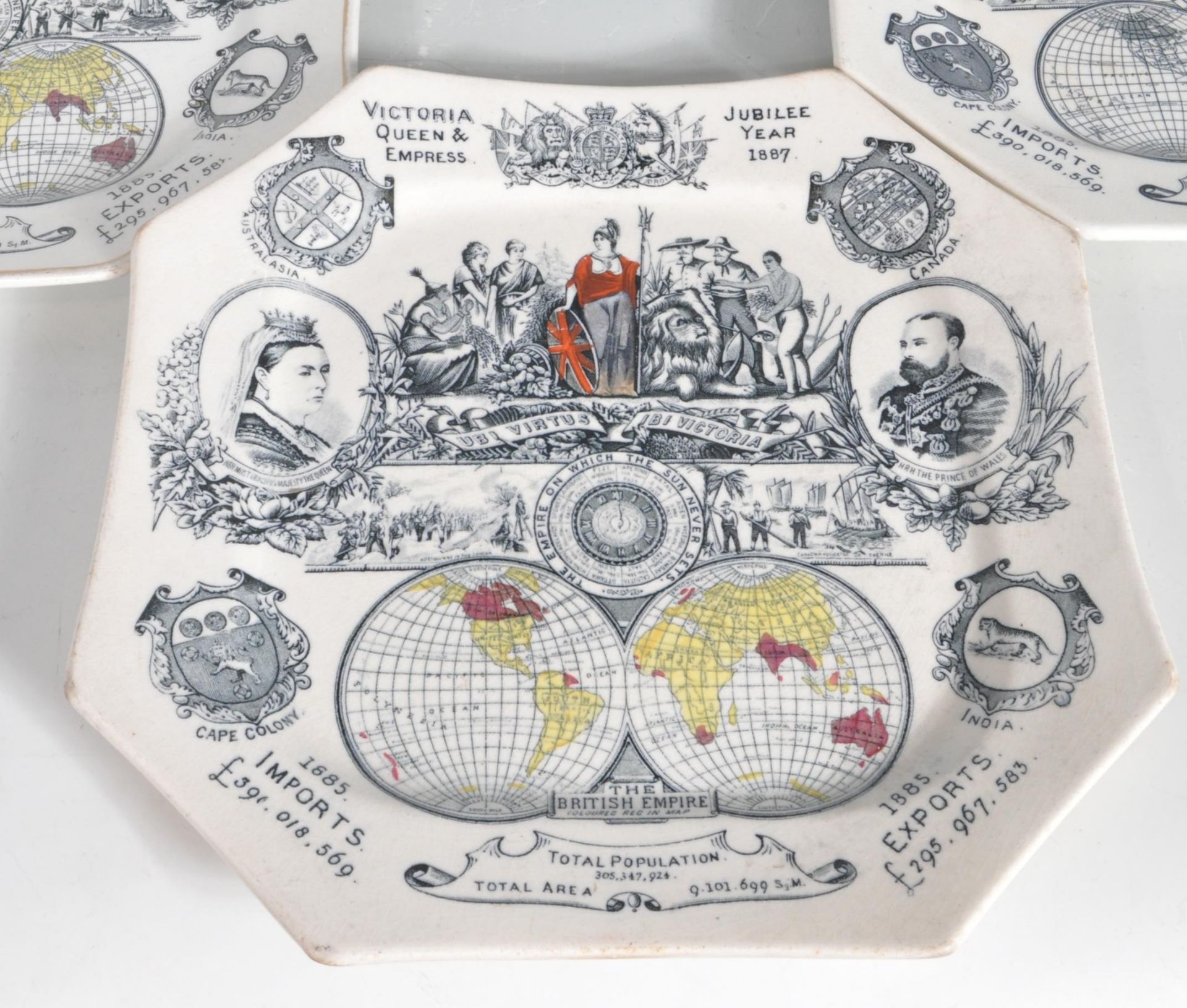 FOUR 19TH CENTURY VICTORIAN CERAMIC COMMEMORATIVE PLATES - Image 3 of 8