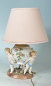 19TH CENTURY GERMAN SITZENDORF CHERUB PUTTI LAMP