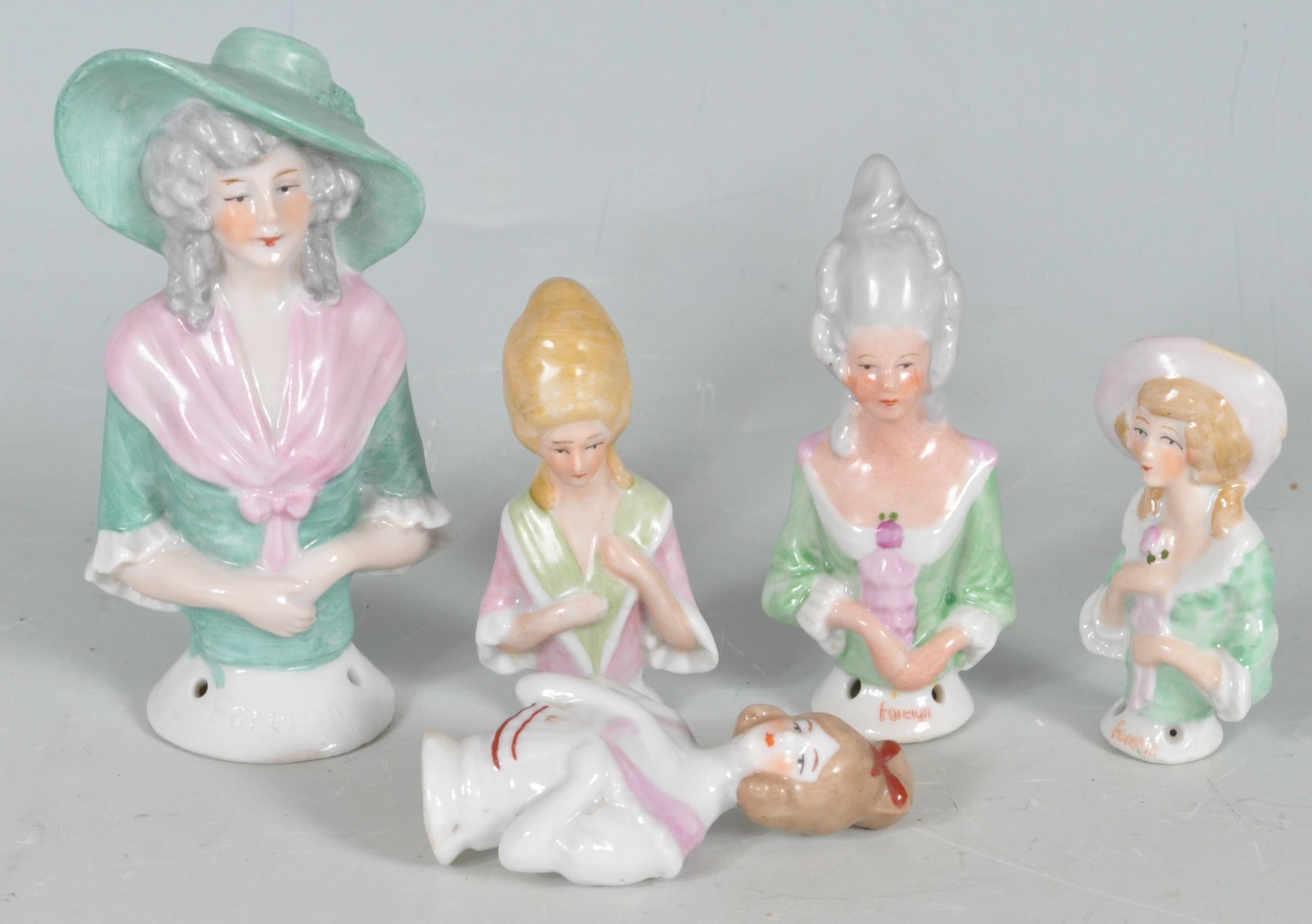 COLLECTION OF VINTAGE 20TH CENTURY PIN CUSHION HALF DOLLS