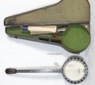 A VINTAGE CASED WINDSOR PIONEER BANJO