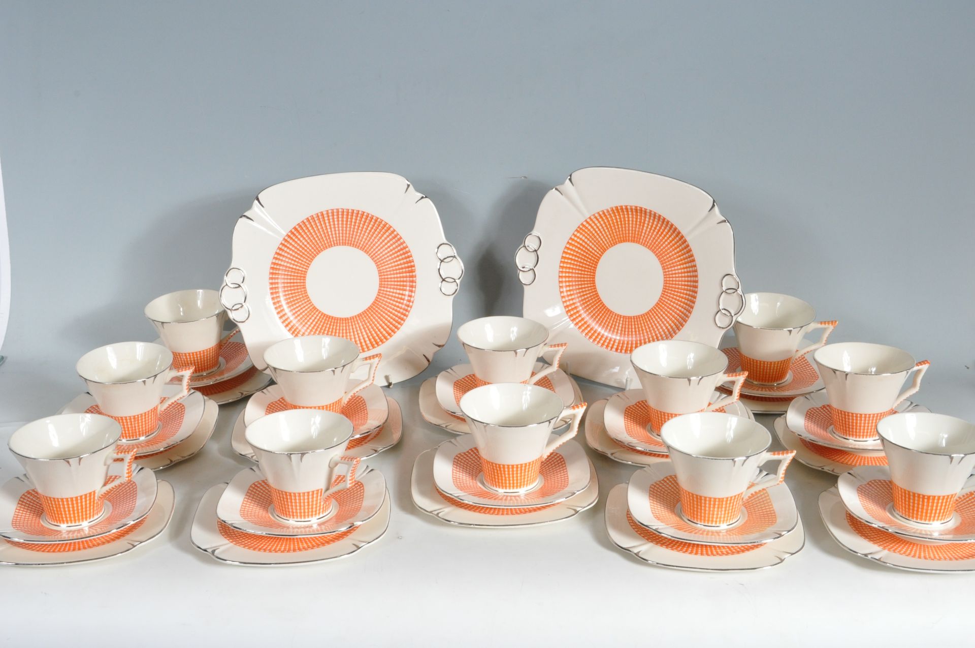 ART DECO STYLE 12 PERSONS TEA SET BY TAMS WARE “ GLENGARRY “
