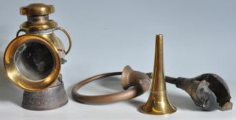 AN EARLY 20TH CENTURY LUCAS KING OF THE ROAD BRASS CAR LIGHT AND MORE