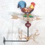 ANTIQUE STYLE CAST IRON POLYCHROME WEATHER VANE