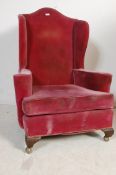 LATE VICTORIAN 19TH CENTURY QUEEN ANNE WING BACK ARMCHAIR