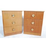 MID CENTURY RETRO TEAK WOOD BEDSIDE CHESTS OF DRAWERS