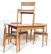 RETRO VINTAGE 1970S TEAK EXTENDING DINING TABLE AND CHAIRS