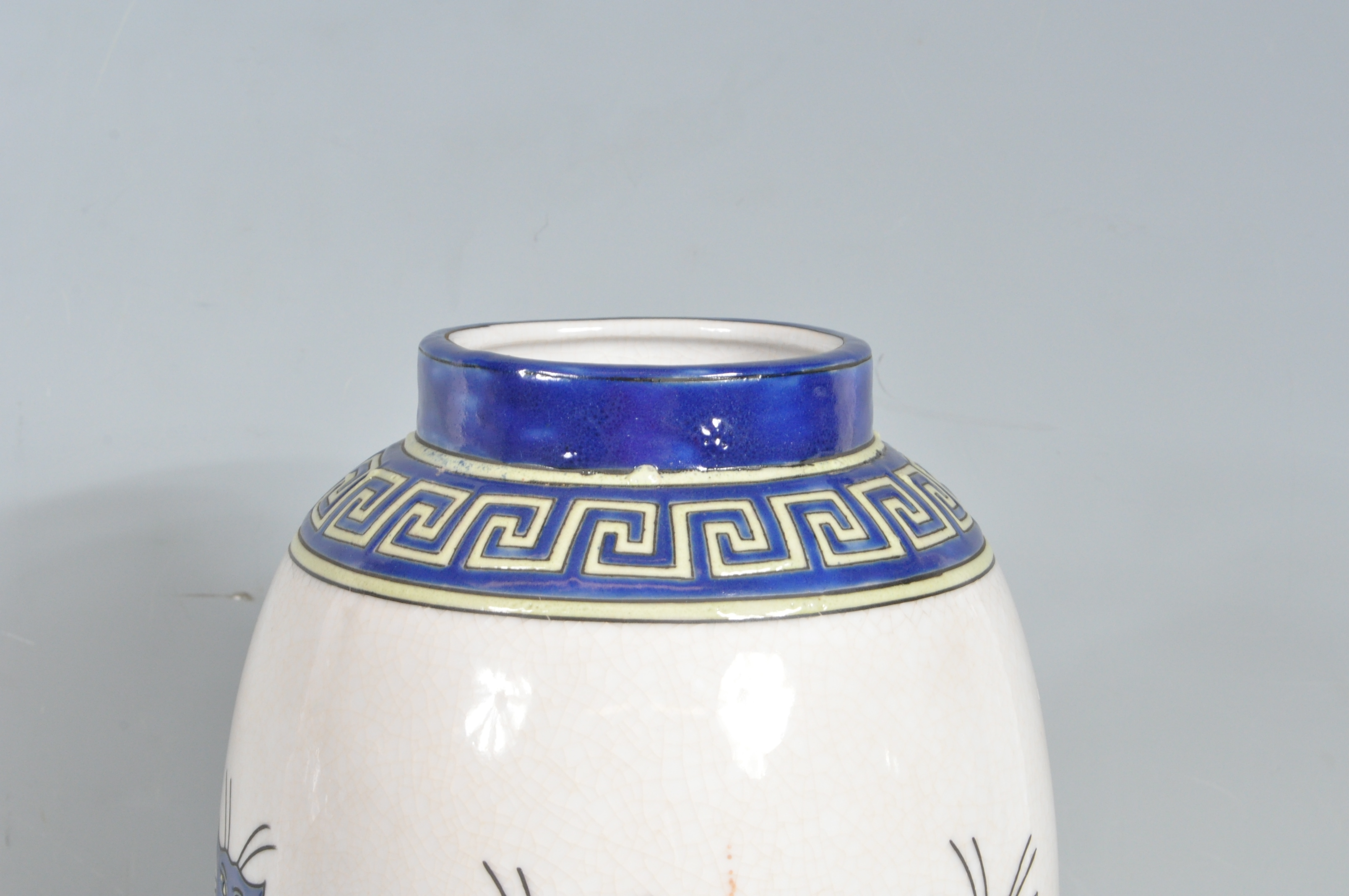 VINTAGE 20TH CENTURY VASE IN THE MANNER OF LONGWY. - Image 3 of 7